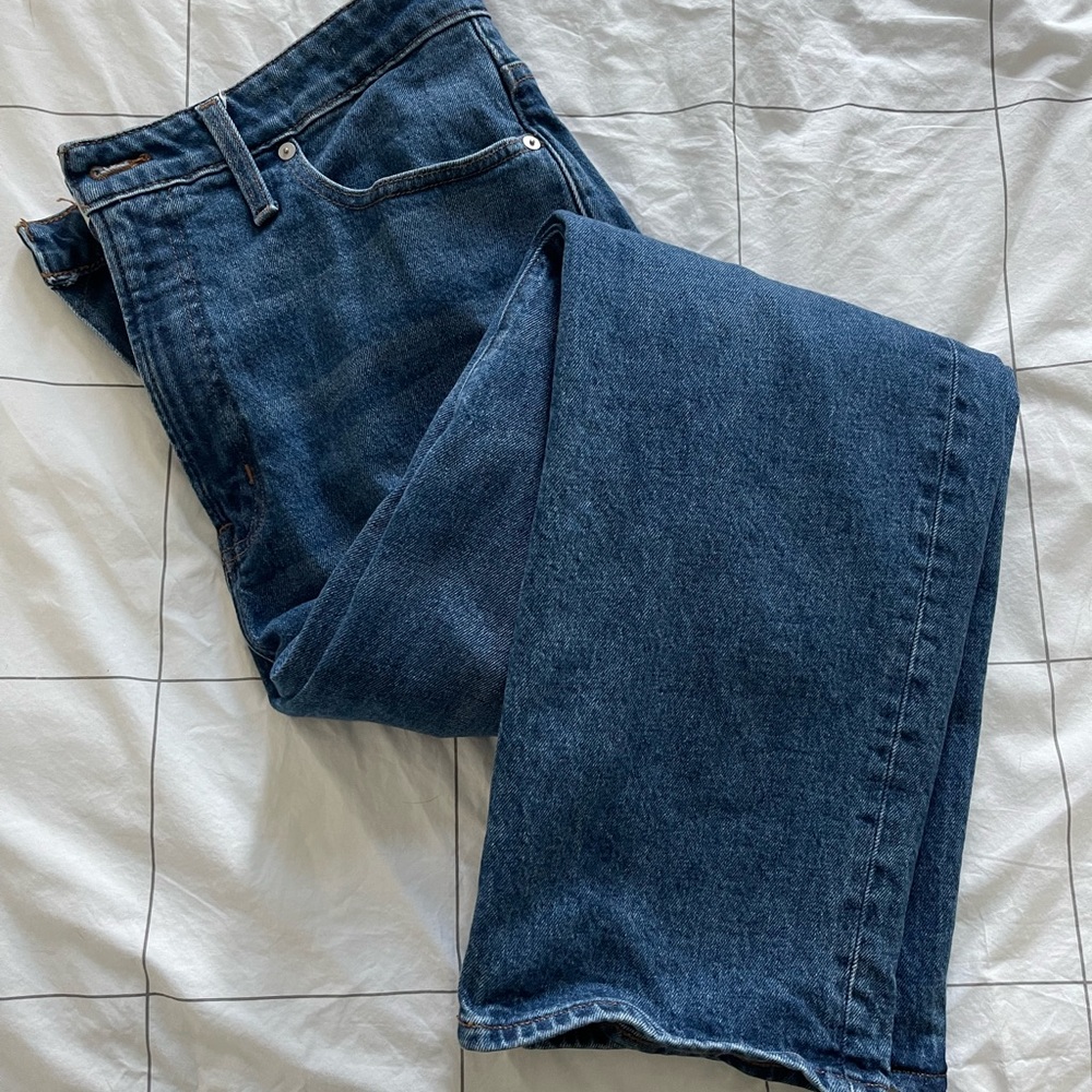 Madewell Dark Wash Curvy Perfect Vintage Straight Jeans, Size 32